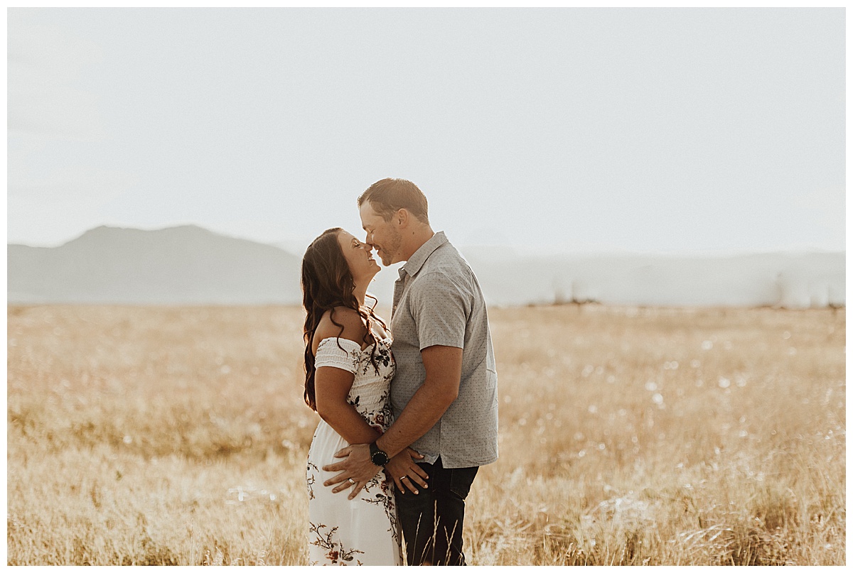 Romantic and flirty engagement session at Davidson Mesa Trail in Boudler, Colorado