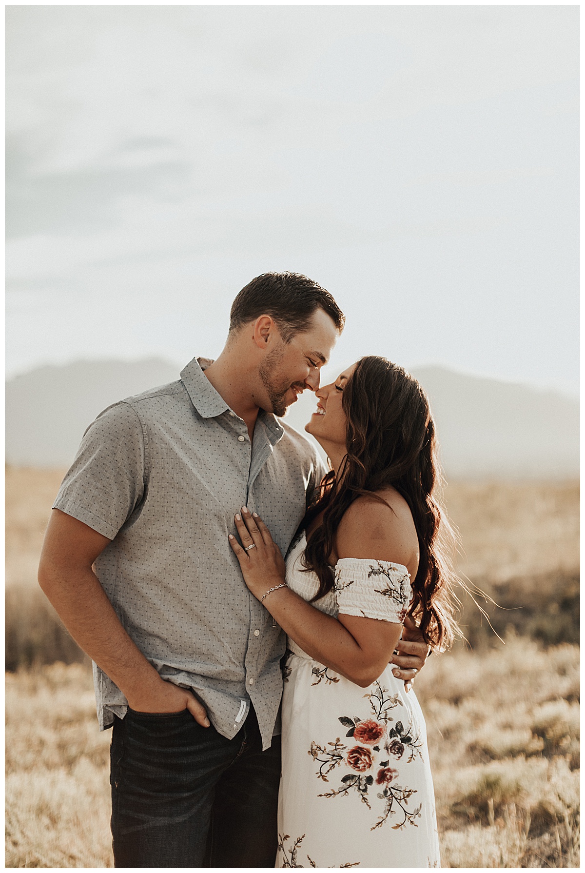 Romantic and flirty engagement session at Davidson Mesa Trail in Boudler, Colorado