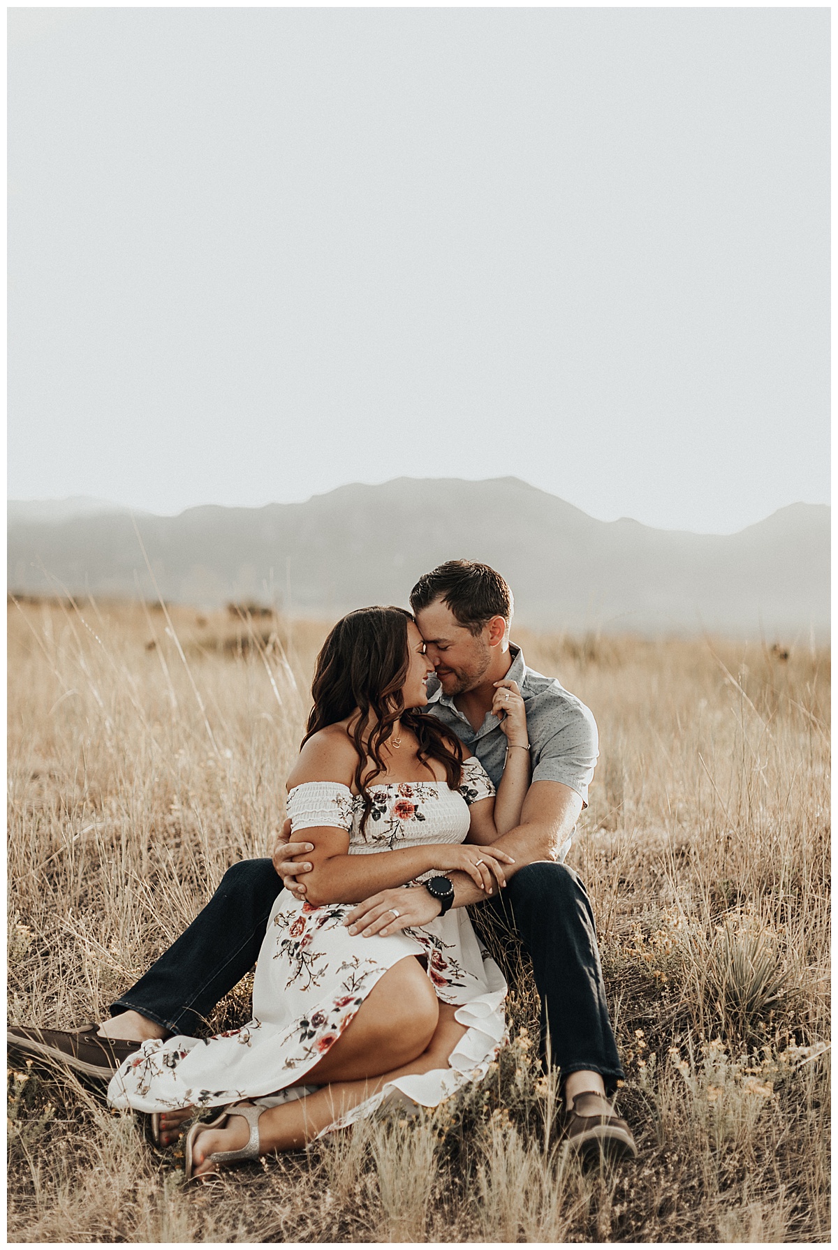 Romantic and flirty engagement session at Davidson Mesa Trail in Boudler, Colorado