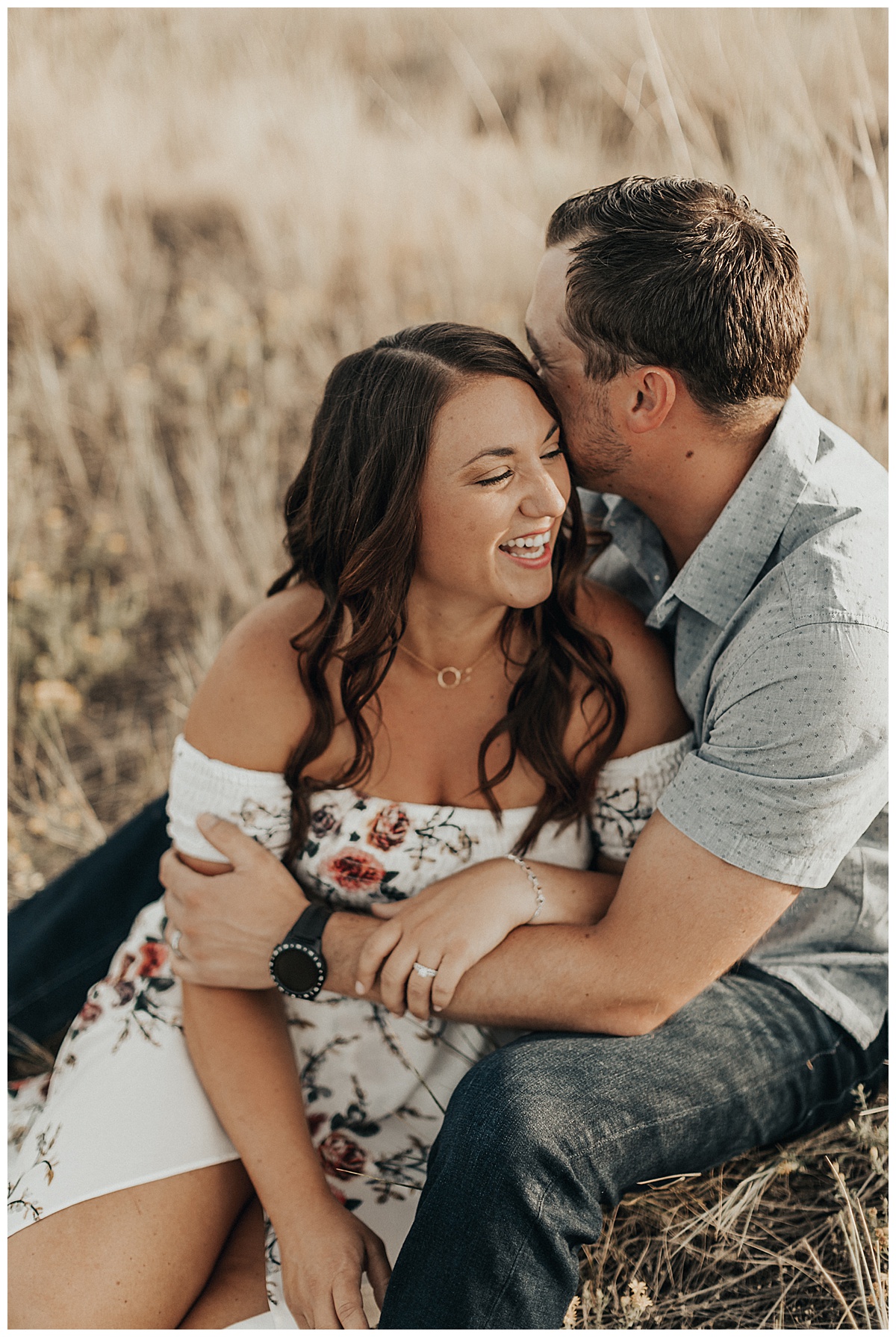 Romantic and flirty engagement session at Davidson Mesa Trail in Boudler, Colorado