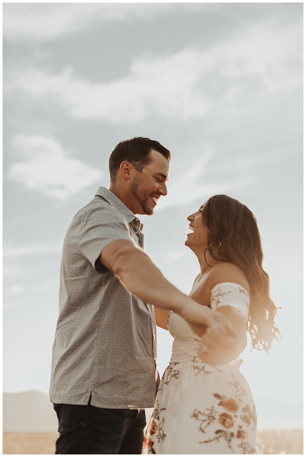 Romantic and flirty engagement session at Davidson Mesa Trail in Boudler, Colorado