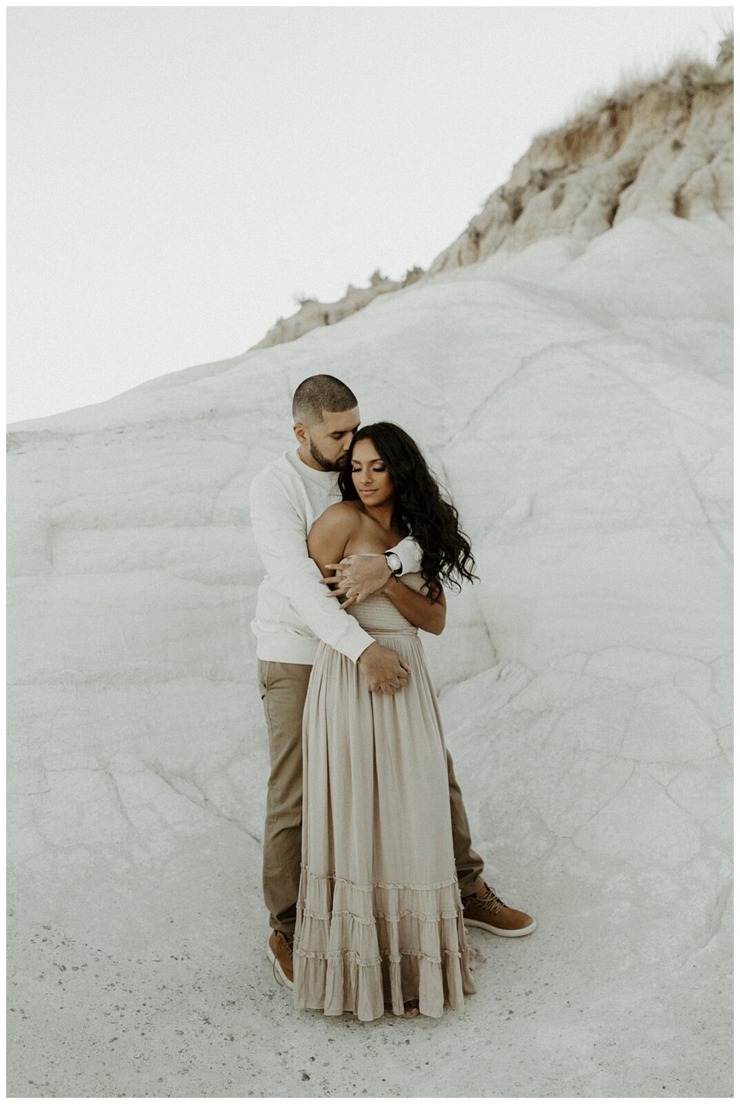 effortless dreamy engagement photoshoot at the paint mines in colorful colorado.