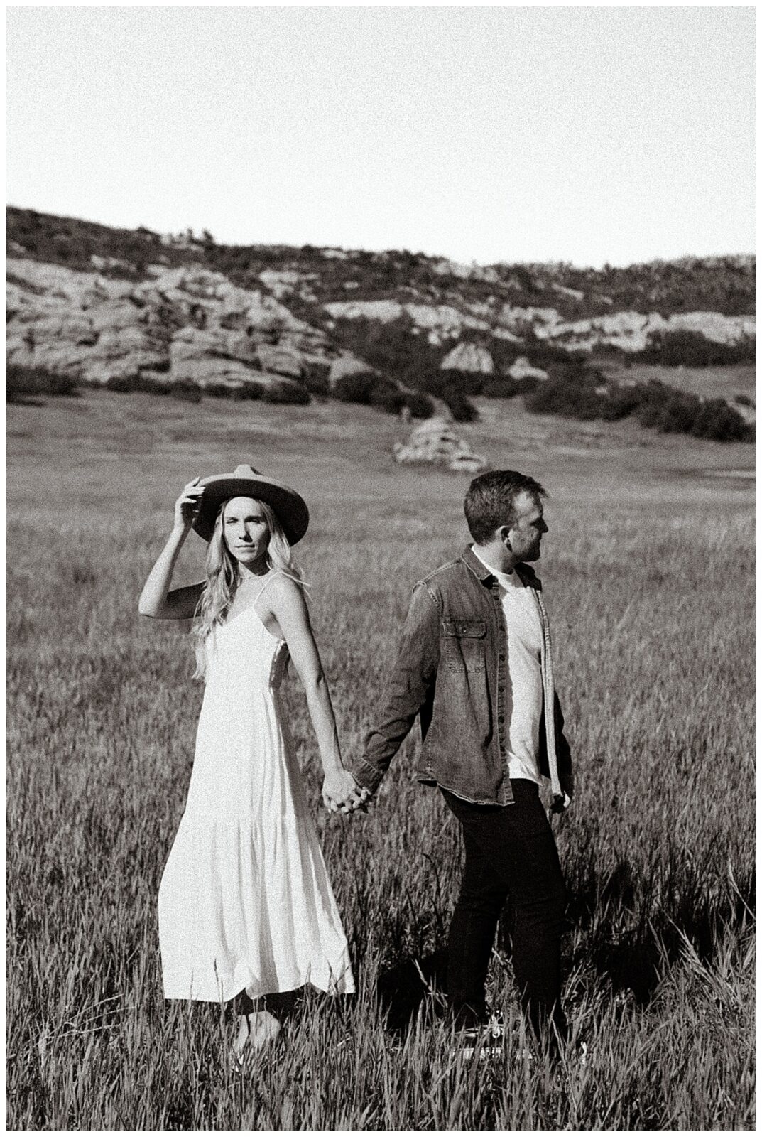 Editorial style black and white engagement session in beautiful Littleton, Colorado