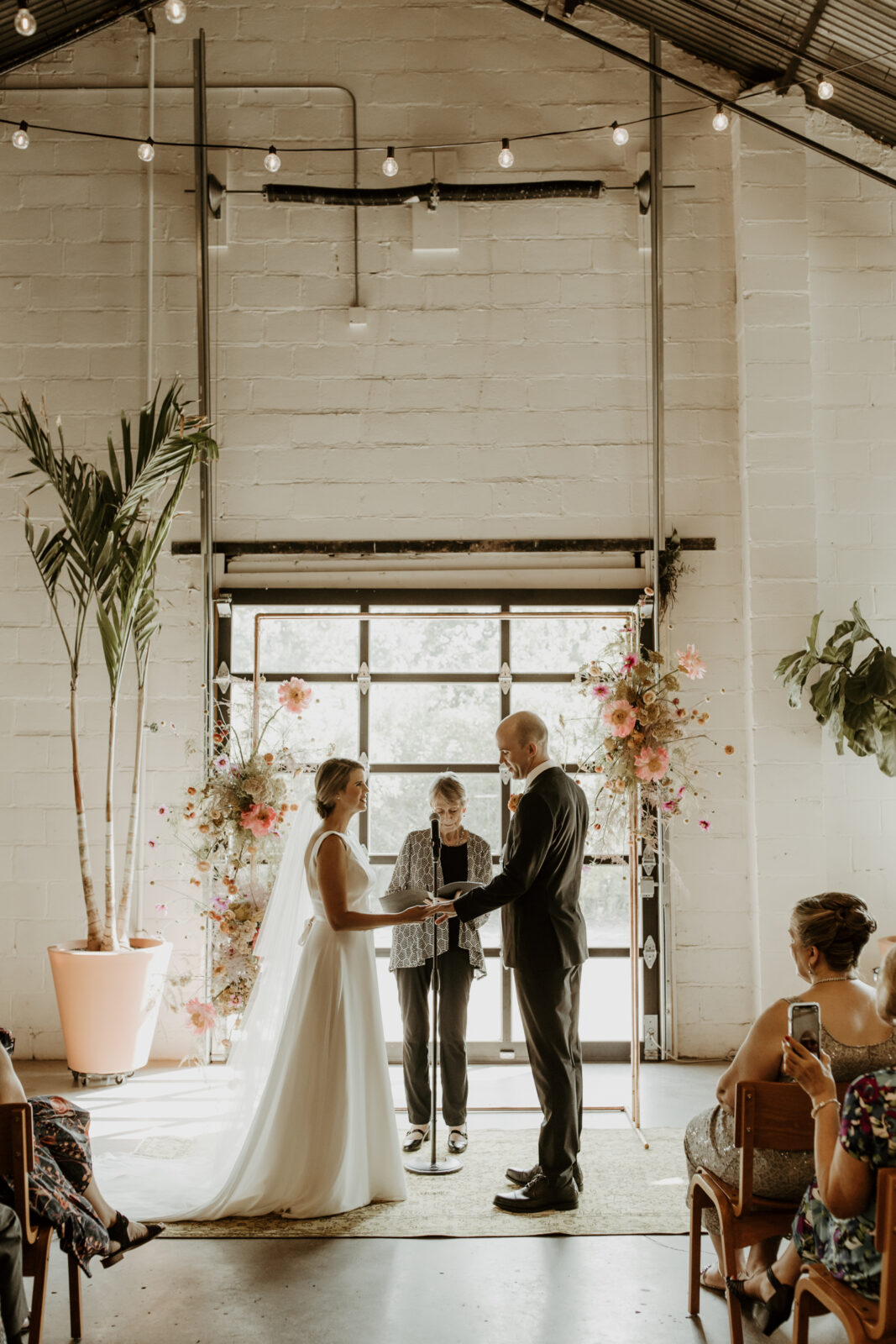 Simple and modern spring wedding day ceremony at PIAKKA, St. Paul, Minnesota.