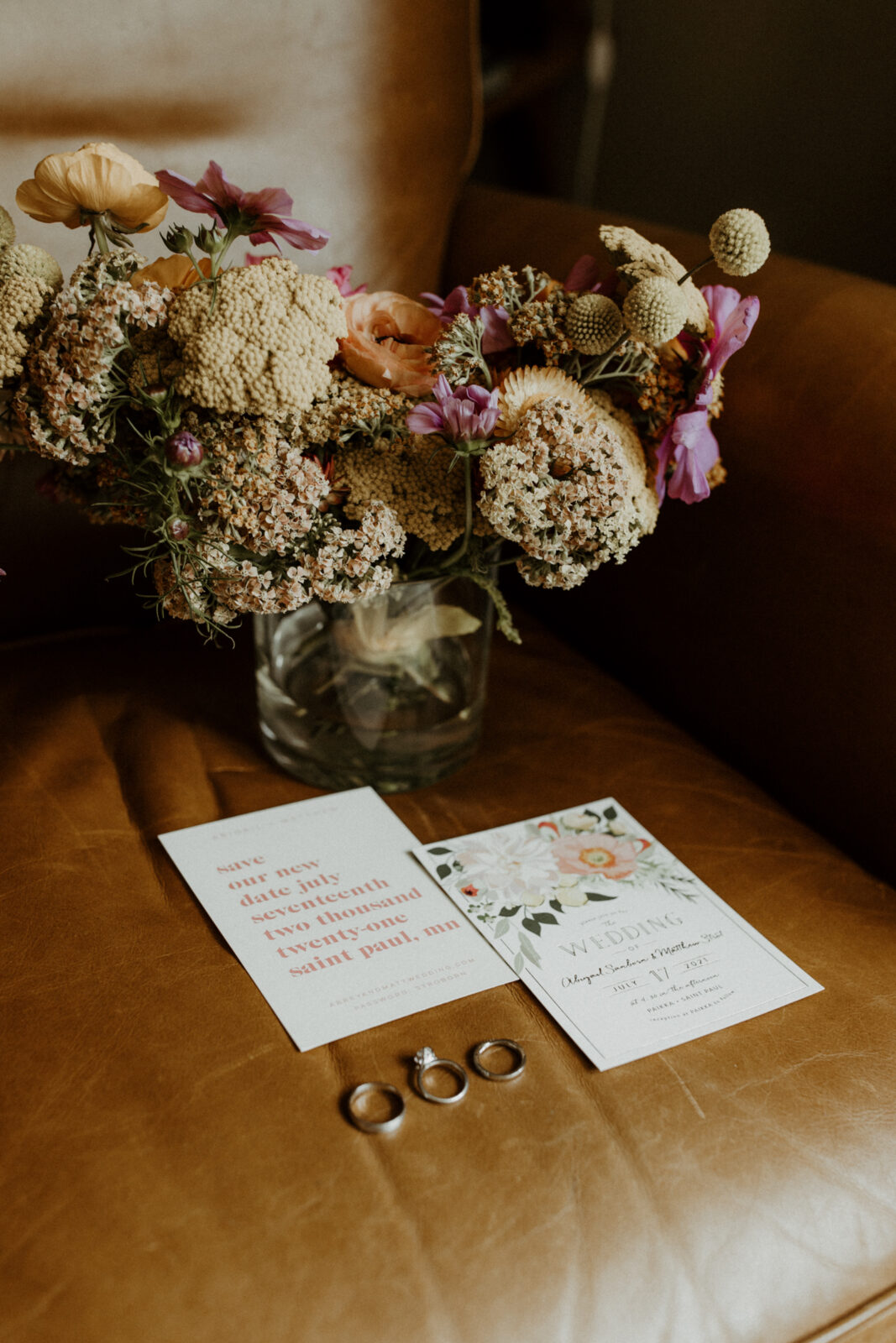 Simple and modern spring wedding day details.