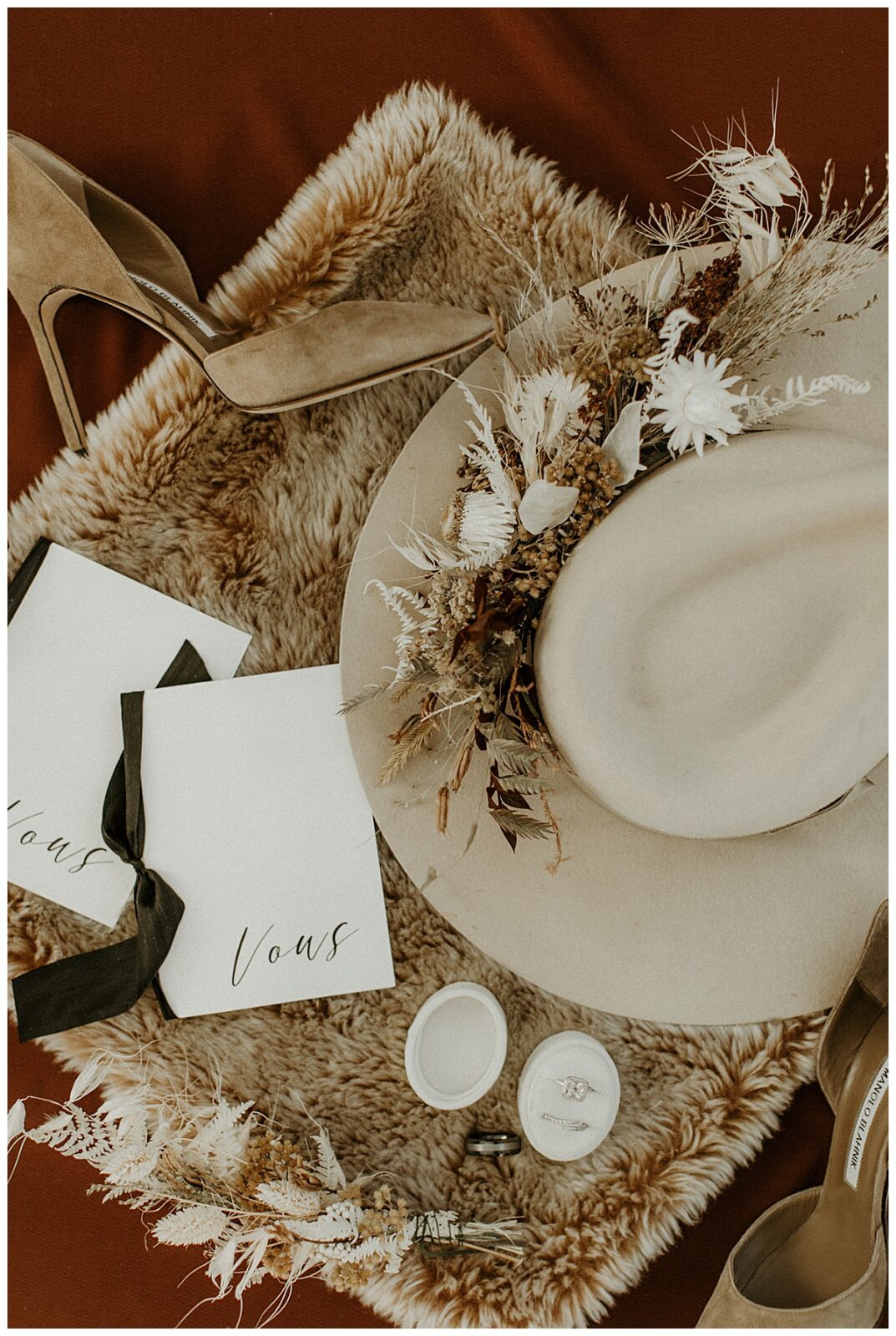 Boho wedding day details in beautiful Colorado